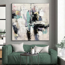 Load image into Gallery viewer, Oversized Pastel Abstract Cityscape Acrylic for Soft - Toned Living Room & Dreamy Bedroom LargeART0319