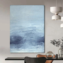 Load image into Gallery viewer, Monochromatic Blue Abstract Landscape, Ideal for Cool - Toned Bedroom & Calm Office LargeART1962