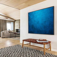 Load image into Gallery viewer, Textured Blue Abstract Painting on Canvas - “Ocean’s Whisper” DKH616