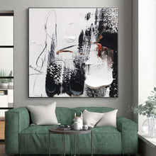Load image into Gallery viewer, Oversized Black - White Abstract Art for Contemporary Living & Art Gallery Nook LargeART0510