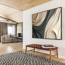 Load image into Gallery viewer, 3D Curved Forms Abstract Painting (Neutral Tones) DKH523