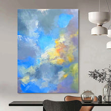 Load image into Gallery viewer, Dreamy Blue - Gray Abstract Painting, Ideal for Minimalist Bedroom & Calming Yoga Studio LargeART1387