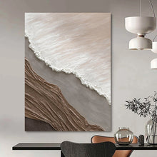 Load image into Gallery viewer, “Neutral Textured Layers: Earthy Tones Abstract” Abstract Painting on Canvas, Minimalist Wall Decor DKH1036