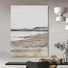 Load image into Gallery viewer, “Minimalist Beach Scene” - Textured Landscape Art on Canvas DKH1674