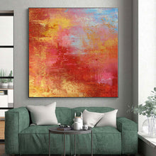 Load image into Gallery viewer, Hand - painted Oversized Warm Red and Orange Abstract Acrylic Art for Energetic Studios LargeART0022