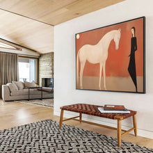 Load image into Gallery viewer, Figurative Abstract Painting on Canvas - “Horse and Figure” DKH730