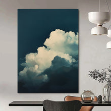 Load image into Gallery viewer, “Soft Clouds on Deep Blue” - Impressionistic Abstract Acrylic, Ideal for Relaxing Lounge and Home Office DTP015