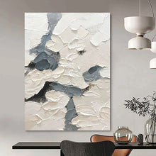 Load image into Gallery viewer, “Tactile Grey and White” - White, Grey Abstract Art on Canvas DKH1165