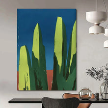 Load image into Gallery viewer, “Minimalist Green Monoliths” – Simple Geometric Landscape with Bold Color Blocks DTP093