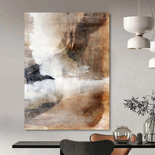 Load image into Gallery viewer, Textured Earth Tones – Brown, Gray, and White Layered Abstract DTP209