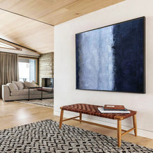 Load image into Gallery viewer, Minimalist “Blue - Gray Divide” Painting on Canvas, Abstract Calm Decor DKH840