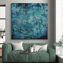 Load image into Gallery viewer, Large - Scale Turquoise Textured Abstract Art for Spa & Coastal Home LargeART0464