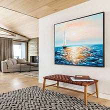 Load image into Gallery viewer, Sunrise Sail: Gentle Dawn - Themed Abstract Large - Scale Hand - painted Abstract Acrylic Art DLZ188