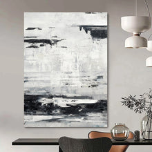 Load image into Gallery viewer, Monochrome Textured Abstract Canvas Painting, Ideal for Industrial Loft & Art Studio LargeART1168