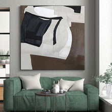 Load image into Gallery viewer, Black - White - Brown Geometric Acrylic Art - Perfect for Minimalist Study & Monochrome Hallway LargeART0557