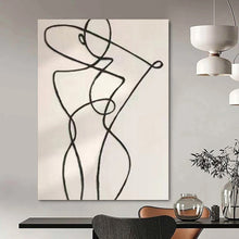 Load image into Gallery viewer, Continuous Line Figure Abstract Canvas Painting, Ideal for Modern Studio & Art - Themed Bedroom LargeART1148