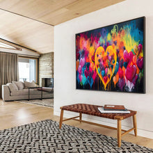 Load image into Gallery viewer, Hand - Painted Colorful Love Abstract Acrylic Art for Trendy Play - Style Living Room Sofa Wall LargeART1630
