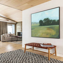 Load image into Gallery viewer, Subtle Green Field Landscape Abstract Painting On Canvas DKH426