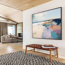 Load image into Gallery viewer, Soft Toned Coastal Abstract - Tranquil Living Room or Bedroom Art LargeART1539