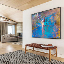 Load image into Gallery viewer, Blue - Dominant Textured Abstract Painting On Canvas DKH366