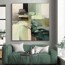 Load image into Gallery viewer, Custom Large Green - Gray Abstract Fusion - Ideal for Sustainable Living Space & Nature - Themed Office LargeART0743