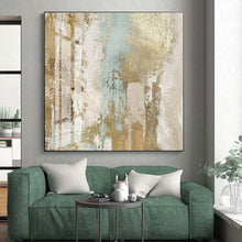 Load image into Gallery viewer, Large - Scale Beige - Blue Abstract Textured Art for Living Room & Hotel Lobby LargeART0434