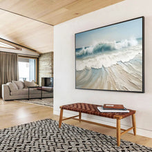 Load image into Gallery viewer, Textured Sea Wave - Coastal Living Room Art LargeART1545