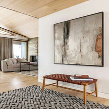 Load image into Gallery viewer, Hand - Painted Gray - White Textured Abstract Acrylic Art for Industrial - Style Living Room Wall LargeART1625