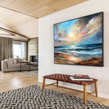 Load image into Gallery viewer, Seaside Sunset - Coastal Living Room Art LargeART1593
