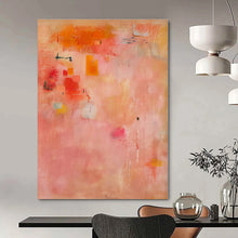 Load image into Gallery viewer, Pink - Orange Abstract Composition Painting, Suited for Bohemian Bedroom & Vibrant Creative Studio LargeART1379