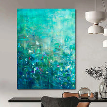 Load image into Gallery viewer, Teal Abstract Landscape Painting, Ideal for Nature - Lover’s Bedroom & Modern Office LargeART1859