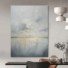 Load image into Gallery viewer, Minimalist Coastal Abstract Painting, Perfect for Serene Spa Retreat & Contemporary Bedroom LargeART1398