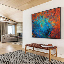 Load image into Gallery viewer, Vibrant Abstract Painting on Canvas - “Blue and Orange Fusion” DKH723