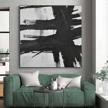 Load image into Gallery viewer, Massive Bold Black - White Abstract Acrylic for Gallery - like Home LargeART0266