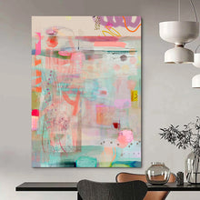 Load image into Gallery viewer, Pastel Abstract Collage Painting, Suited for Light - Filled Bedroom & Creative Studio LargeART1815