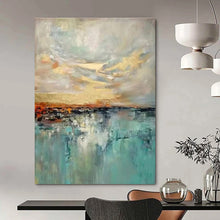 Load image into Gallery viewer, Abstract Landscape Sunset Painting, Suited for Beach House Living Room & Relaxing Spa LargeART1422