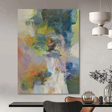 Load image into Gallery viewer, Vibrant Color - Washed Abstract Painting, Multihued Layers for Creative Studio & Eclectic Living Room LargeART2263