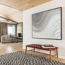 Load image into Gallery viewer, Soft White Textured Abstract - Calm Living Room Art LargeART1527