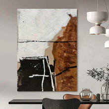 Load image into Gallery viewer, Earthy Tones Abstract Details Abstract Canvas Painting, Suited for Art Studio & Eclectic Entryway LargeART1126
