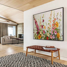 Load image into Gallery viewer, Mixed Floral Textured Abstract Painting on Canvas - “Garden Medley” DKH683