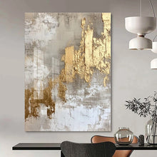 Load image into Gallery viewer, Gray & Gold Textured Abstract Canvas Painting, Perfect for Industrial - Chic Office & Modern Entryway LargeART1275