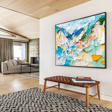 Load image into Gallery viewer, Impasto “Pastel Peaks” Painting on Canvas, Abstract Mountain Art DKH804