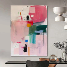 Load image into Gallery viewer, “Pink - Toned Abstract Composition” Abstract Painting on Canvas, Chic Studio Decor DKH998