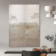 Load image into Gallery viewer, Textured Beige and White Art for Rustic - chic Dining Room & Artisanal Café LargeART0963