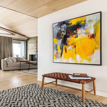 Load image into Gallery viewer, Bold Yellow Abstract Painting On Canvas DKH429