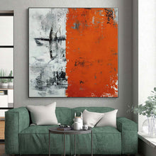 Load image into Gallery viewer, Oversized Orange and Gray Abstract Divide Acrylic for Modern Office & Edgy Art Gallery LargeART0315