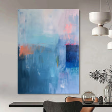 Load image into Gallery viewer, Blue - Toned Abstract Landscape Canvas Painting, Ideal for Coastal Home Office & Minimalist Living Room LargeART1178