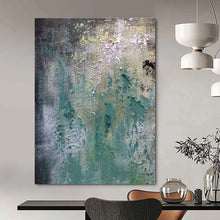 Load image into Gallery viewer, Green & Blue Textured Abstract Painting, Suited for Bohemian Living Room & Artistic Studio LargeART1472