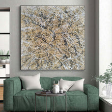 Load image into Gallery viewer, Golden - White Splatter Web Art for Boho - Chic Living Room & Art Gallery Pop - up LargeART0906