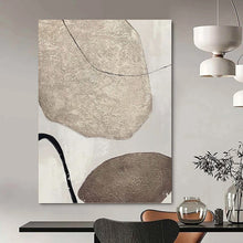 Load image into Gallery viewer, “Textured Stone - Like Abstract” - Beige, Brown, Grey Abstract Art on Canvas DKH1321